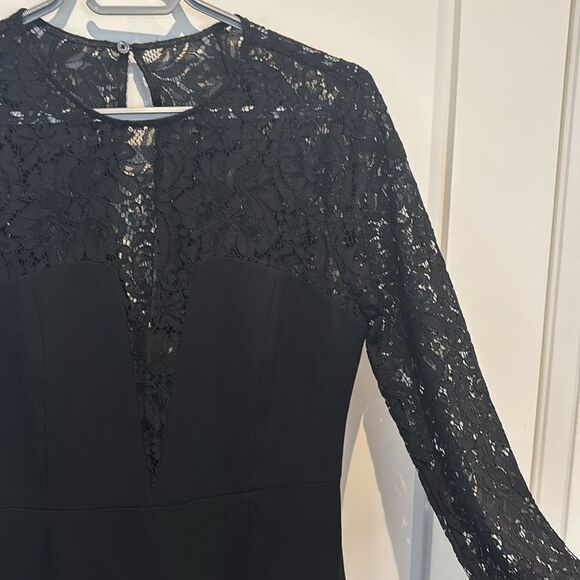 Babaton masaki classic black mini lace long sleeve dress size 8 NWT - Picture 3 of 10
